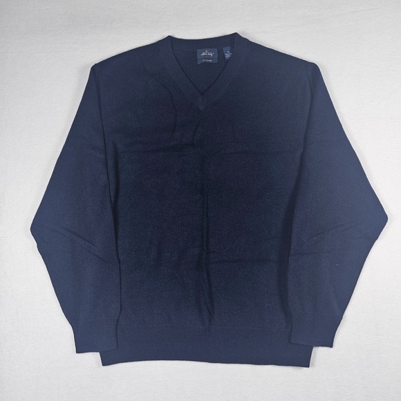 Allen Solly 100% Cashmere Sweater V-neck Blue Men's Sz XL - Picture 1 of 7